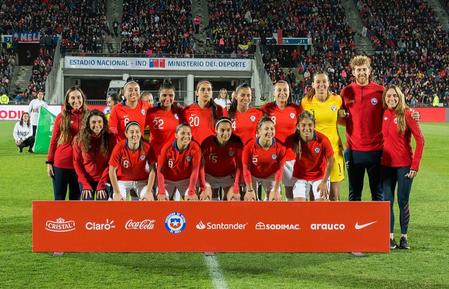 Colombia women’s national football team in a 2019 match against Chile.